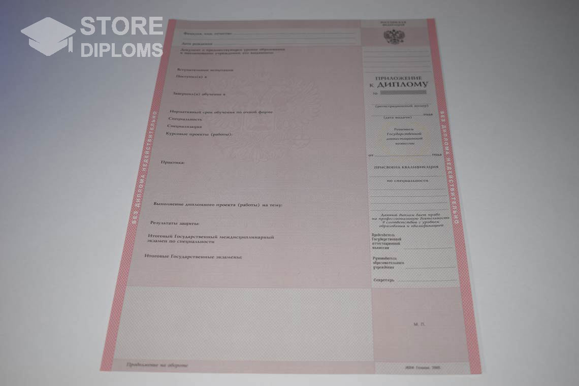 Приложение к Диплому Техникума с Отличием в период c 2003 по 2007 год - Челябинск